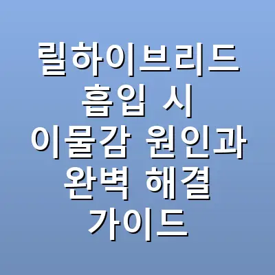 릴하이브리드 흡입 시 이물감 원인과 완벽 해결 가이드